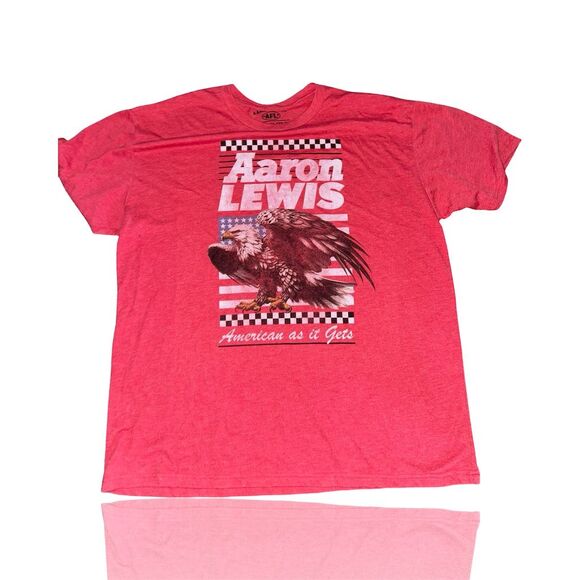 Aaron Lewis Men's 2XL Red Graphic Eagle T-Shirt Patriotic Vintage - Picture 1 of 3